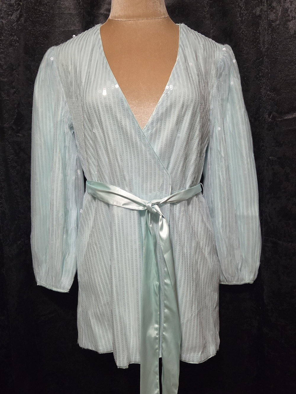 Fashion Nova S Mini Dress Light Blue & Satin - Picture 1 of 10